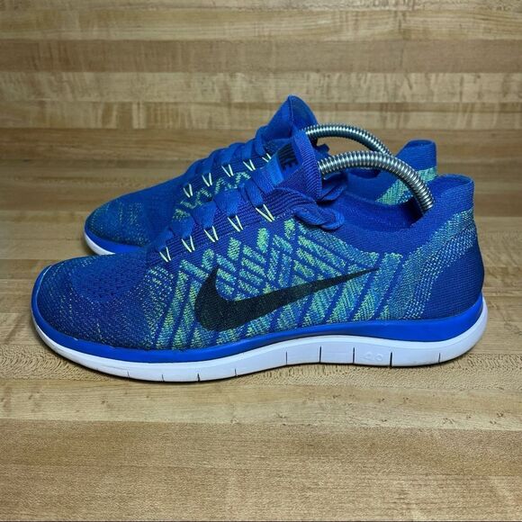 Nike Free 4.0 Flyknit Men's Running Shoes Size 9 Blue 717075-400 - Picture 2 of 7